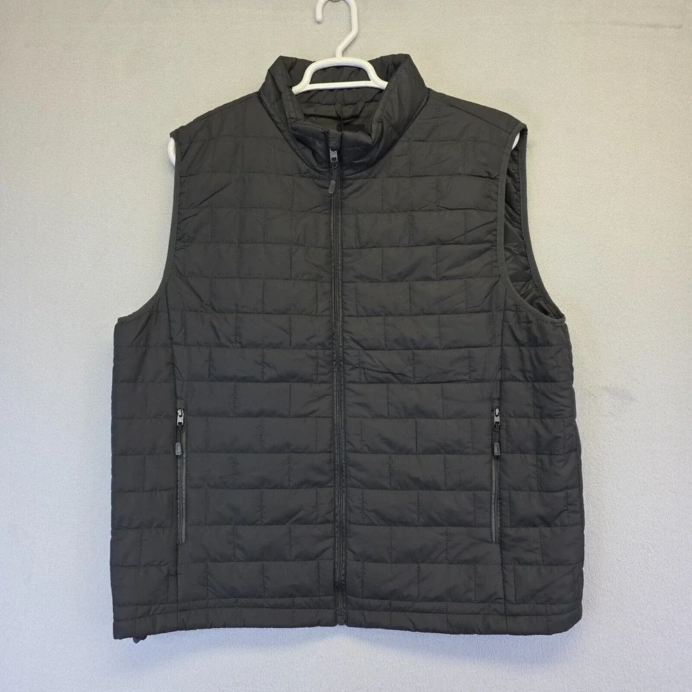 Mack Russo Puff Vest Men 2XL Black Full Zip Mock Neck Insulated Outwear Gorpcore
